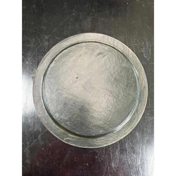 Vintage Circular Paper Mache- Painted Retro Santa- Red Yellow Black- Some wear - Picture 3 of 6